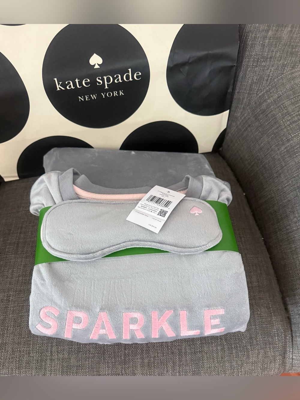 kate spade Gray & Pink 'SPARKLE' Sleep Set